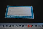 sticker KLM  Royal Dutch Airlines  Label BW975*, Ophalen, Zo goed als nieuw