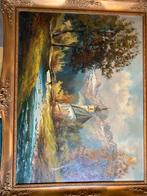 Schilderij met gouden lijst, Antiek en Kunst, Kunst | Schilderijen | Klassiek, Ophalen of Verzenden