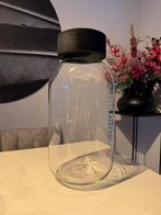 Glazen vaas met zwarte houten rand (3 stuks beschikbaar), Ophalen, Zwart, Minder dan 50 cm, Glas