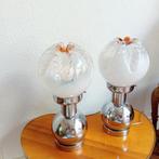 Mazzega, Italiaans design, tafellamp, bedlamp, glas, 2 stuks, Huis en Inrichting, Lampen | Tafellampen, Ophalen of Verzenden, Gebruikt