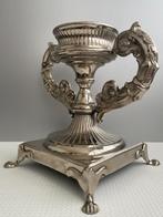 Grote bronzen en verzilverde kandelaar, Antiek en Kunst, Ophalen of Verzenden, Koper of Brons