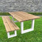 massief eiken tuintafel | tuintafel | eiken | tuinmeubelen, Tuin en Terras, Tuinsets en Loungesets, Ophalen, Nieuw, Hout, Bank