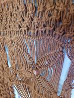 Franse brocante vintage Sisal wandkleed macrame geknoopt, Ophalen of Verzenden