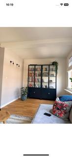 Zwarte metalen industriele vitrinekast, Huis en Inrichting, Kasten | Buffetkasten, Ophalen, 200 cm of meer, 25 tot 50 cm, Glas