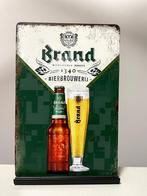 Brand bier metalen reclamebord (Old Look), Verzamelen, Ophalen of Verzenden, Nieuw, Reclamebord, Plaat of Schild, Brand