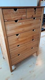 Ladekast - 6 Laden - Ongelakt Hout, Ophalen