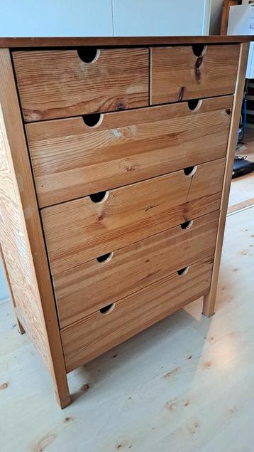 Ladekast - 6 Laden - Ongelakt Hout beschikbaar voor biedingen