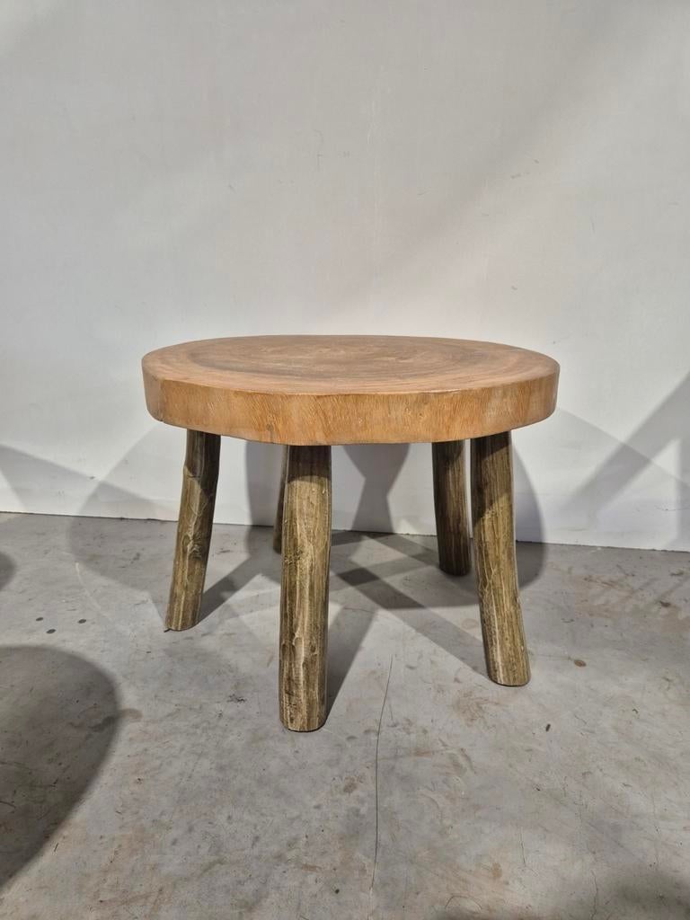 5 potige rustieke bijzettafel kruk boomstam, 50 tot 100 cm, Ophalen of Verzenden, Onbekend, Onbekend