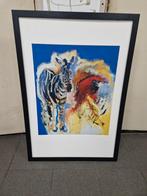 Carlos Blaaker zebra and colours, Ophalen of Verzenden, 75 cm of meer, 50 tot 75 cm, Print