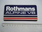 sticker oud Renault Alpine Rothmans V6 Jan Lammers autosport, Verzamelen, Verzenden, Zo goed als nieuw, Bedrijf of Vereniging