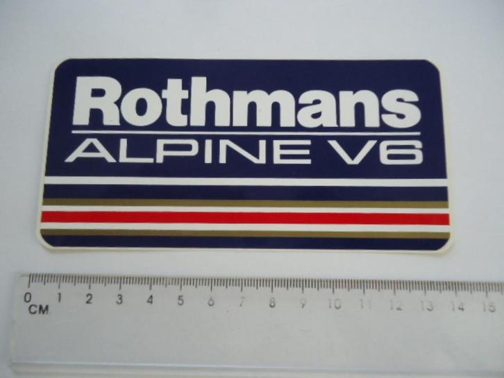 sticker oud Renault Alpine Rothmans V6 Jan Lammers autosport, Verzamelen, Stickers, Zo goed als nieuw, Bedrijf of Vereniging, Verzenden