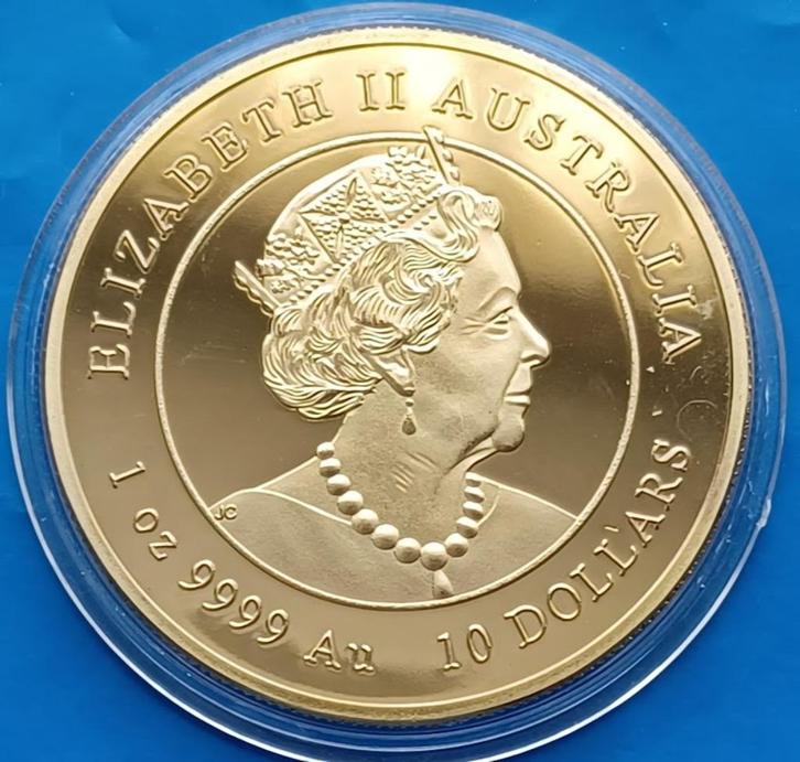 Australië Elisabeth II Jaar v.d. Tijger -10 Dollars Replica, Postzegels en Munten, Penningen en Medailles, Overige materialen