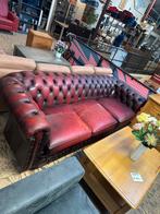 Originele Chesterfield Bank - 3 Zits, Huis en Inrichting, Banken | Bankstellen, Ophalen, Gebruikt, Driepersoons, Leer