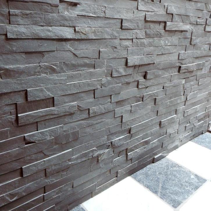 muurelementen Black Slate Leisteen flatpanel breukruw, Tuin en Terras, Grind, Keien en Split, Nieuw, Overige typen, Ophalen