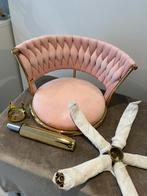 Roze velvet draaistoel bureaustoel goud kinderstoel, Ophalen of Verzenden, Zo goed als nieuw, Overige kleuren, Eén