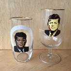 Bierglas (2x) John F. Kennedy, Gebruikt, Ophalen of Verzenden, Bierglas