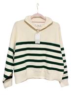 Trui MANGO met rits en strepen nieuw met kaartje, Kleding | Dames, Truien en Vesten, Mango, Wit, Nieuw, Ophalen of Verzenden