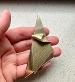 Gave kunststof jaren 80/90 broche goudkleurig, Sieraden, Tassen en Uiterlijk, Broches, Ophalen, Gebruikt, Goud, Overige materialen