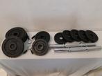 Gewichten + 2 halters setprijs 25 euro, Ophalen, Gebruikt, Halterset