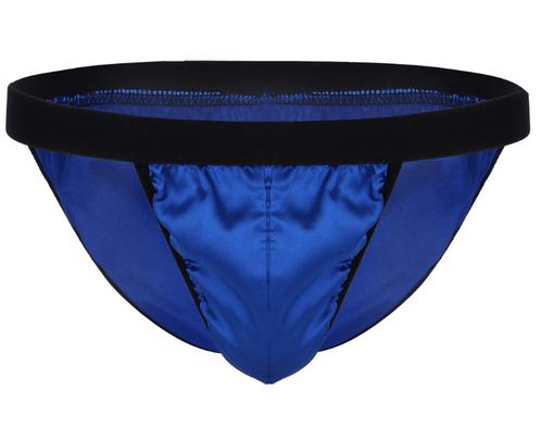 Blauwe satijnen slip / heren onderbroek glimmende M L XL, Kleding | Heren, Ondergoed, Slip, Blauw, Verzenden
