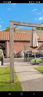Wijnvat/ houten regenton met 2 barkrukken, Ophalen, Gebruikt