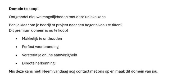 domein droneverhalen (.nl) te koop, Audio, Tv en Foto, Drones, Nieuw, Drone zonder camera, Ophalen of Verzenden