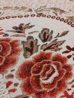 Retro tafelkleed rozen met glitters reversibel 185/143, Huis en Inrichting, Stoffering | Tapijten en Kleden, Gebruikt, 100 tot 150 cm