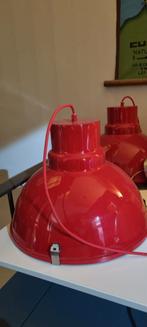 Twee Rode Hanglampen, Huis en Inrichting, Lampen | Hanglampen, Ophalen, Gebruikt
