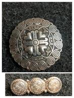 Zilveren Keltische Broches - P. Peron, Gebruikt, Minder dan 4 cm, Ophalen of Verzenden, Zilver
