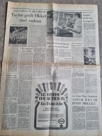 TENNIS Tom Okker wint kampioenschap Hilversum (krant 1970) beschikbaar voor biedingen