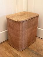 Antieke/vintage rieten mand met deksel, 54h x 52b x 39d, Ophalen, Gebruikt, Mand, Riet