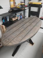 Ovale houten eettafel handgemaakt, Huis en Inrichting, Tafels | Eettafels, Ophalen of Verzenden, Ovaal, 200 cm of meer, 100 tot 150 cm