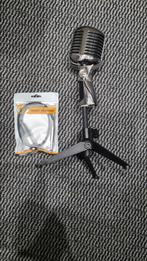 Vintage Stijl Microfoon met Kabel en Standaard, Ophalen of Verzenden, Zo goed als nieuw, Zangmicrofoon