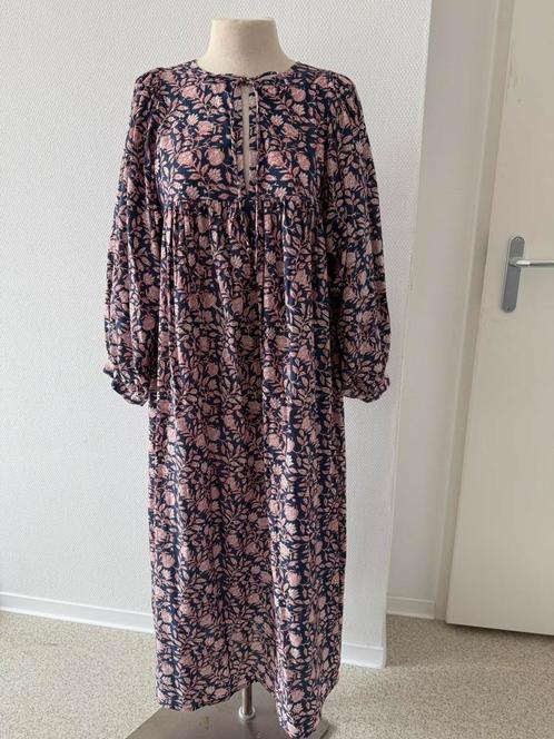 Blauwe blockprint jurk, Kleding | Dames, Jurken, Nieuw, Maat 38/40 (M), Blauw, Onder de knie, Ophalen of Verzenden