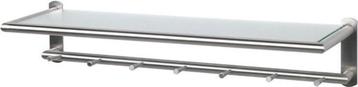 Bony Design RVS kapstok, 7 knoppen en hoedenplank van glas beschikbaar voor biedingen