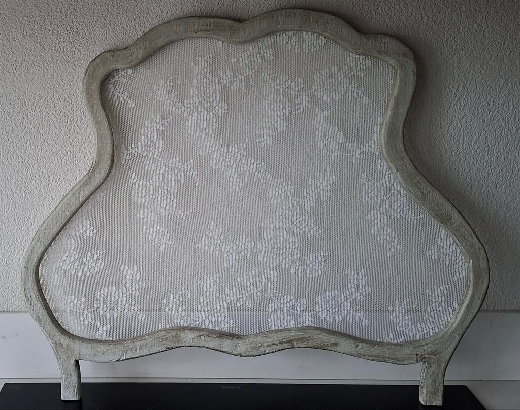 Grijze raamdecoratie met bloemenpatroon, Ophalen of Verzenden, Grijs, Landelijk