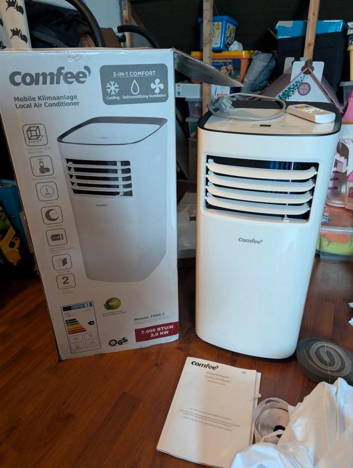 Comfee Mobiele Airco 3-in-1,    2kW, 7000 BTU, Witgoed en Apparatuur, Airco's, Gebruikt, Mobiele airco, Minder dan 60 m³, 3 snelheden of meer