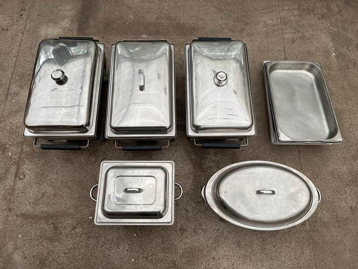 Chafing Dishes - Diverse Maten, Huis en Inrichting, Keuken | Bestek, Zo goed als nieuw, Bestekset, Rvs of Chroom, Vaatwasserbestendig