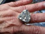 1067/ verzilverde pyriet ring, Sieraden, Tassen en Uiterlijk, Ringen, 18 tot 19, Nieuw, Ophalen of Verzenden, Met edelsteen