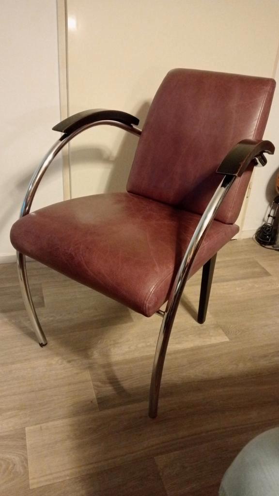 Gelderland fauteuil 5480, Jan de Bouvrie, Huis en Inrichting, Fauteuils, Gebruikt, Leer, 50 tot 75 cm, 75 tot 100 cm, Ophalen of Verzenden