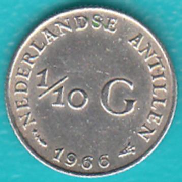 Nederlandse Antillen 1/10 gulden 1966 ster Juliana zilver  beschikbaar voor biedingen