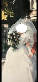 Mooie trouwjurk met pofmouwen, Kleding | Dames, Trouwkleding en Trouwaccessoires, Ophalen of Verzenden, Zo goed als nieuw, Wit