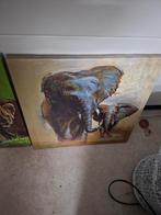 Wanddecoratie: Leeuwen en Olifanten Schilderijen, Minder dan 50 cm, Ophalen of Verzenden, Zo goed als nieuw, Schilderij