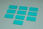 L1296 Tegels 2x4 turquoise 10 st., Ophalen of Verzenden, Gebruikt, Losse stenen, Lego