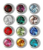 Nieuwe zilverkleurige zweerknopjes met gekleurd steentje, Sieraden, Tassen en Uiterlijk, Oorbellen, Nieuw, Overige materialen