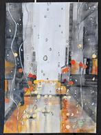 Abstract stadsgezicht met lichtjes en regen, Ophalen of Verzenden, Zo goed als nieuw