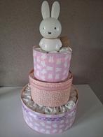 Nijntje luiertaart drielaags - Roze retro bloemen, Ophalen of Verzenden, Nieuw, Kraamcadeau