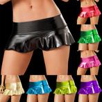 Mini rok metallic / dames vrouwen kort rokje kunst leren, Overige kleuren, Verzenden, Nieuw, Maat 36 (S)