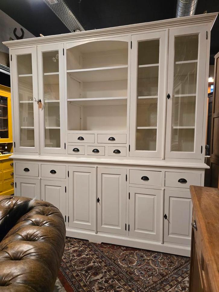 Witte Landelijke keukenkast | buffetkast | winkelkast, Huis en Inrichting, Kasten | Buffetkasten, Gebruikt, 200 cm of meer, 200 cm of meer