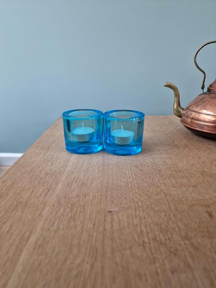 Littala Kivi: lichtblauw, donkerblauw, grijs, Huis en Inrichting, Woonaccessoires | Kandelaars en Kaarsen, Zo goed als nieuw, Minder dan 25 cm